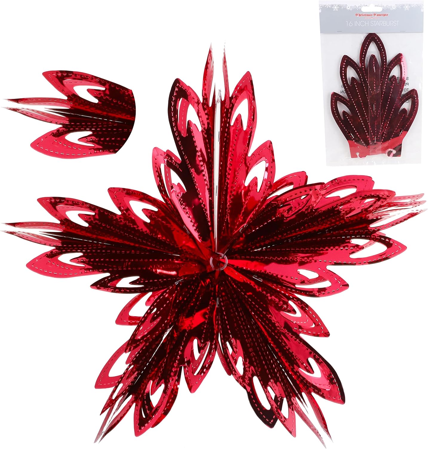 Christmas Concepts® 16” (1.3ft) Large Foil 3D Star Hanging Decoration – Christmas Trimming (Red) Christmas Concepts® 16” (1.3ft) Large Foil 3D Star Hanging Decoration – Christmas Trimming (Red)