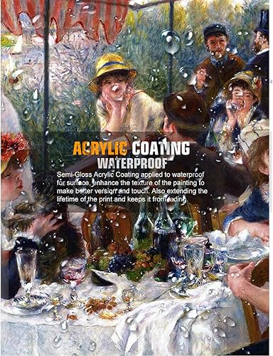 Miniatura 6 de DECORARTS - Almuerzo de la fiesta náutica de Pierre-Auguste Renoir. Reproducción de pintura al óleo, impresión giclée sobre lienzo. Arte de pared