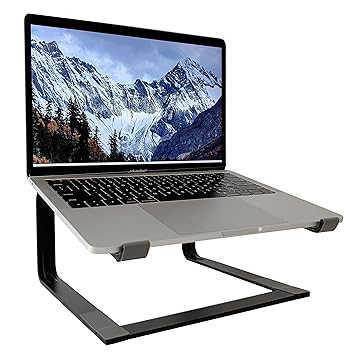 TARKAN Laptop Stand for Desk, Heavy Metal Riser Stable Height Elevator with Air Flow for 13-17 Inch Laptops (Black) - image, photos