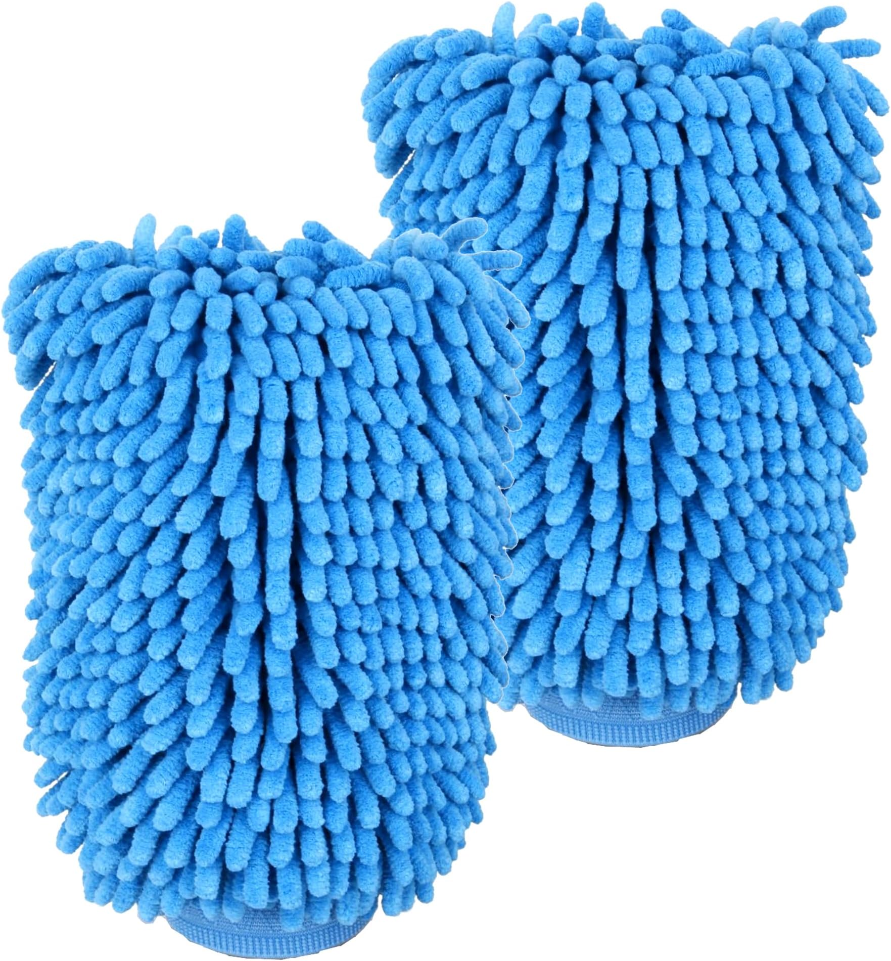 ANZHUO Large Size Navy Blue Car Wash Mitt, Premium Chenille