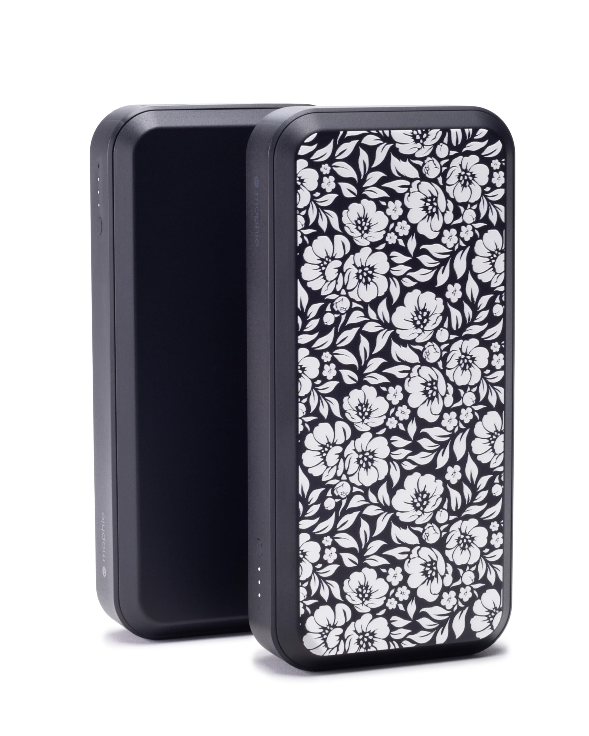 mophiepowerstation prime20 - Ultra-Compact Portable Power Bank with 20,000mAh Internal Battery, 18W USB-C PD Fast Charging, 3-Device Simultaneous Charging, White Floral