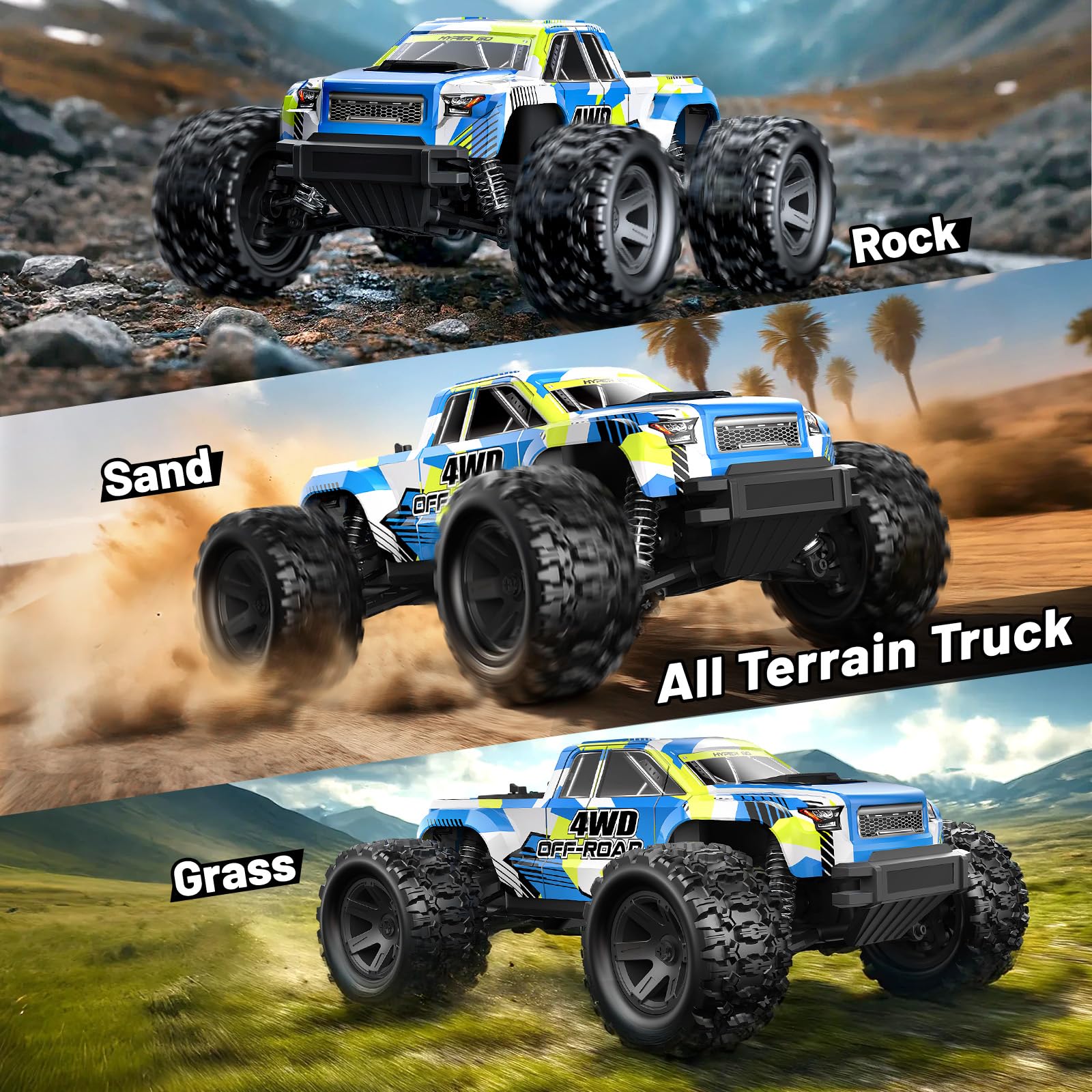 Macchina Telecomandata professionale RC Professionale 4x4 Off-Road 1/18, 36 km/h Monster Truck con Motore RC380,Ammortizzatori ad Olio,Doppia Carrozzeria e 2 Batterie 7.4V 1500mAh
