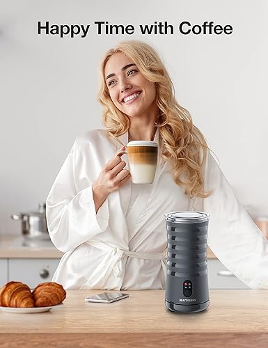 Miniatura 8 de RATRSO - Espumador de leche, vaporizador de leche eléctrico, máquina de espuma suave con dos batidores para espumar y calentar leche, multifunción 4