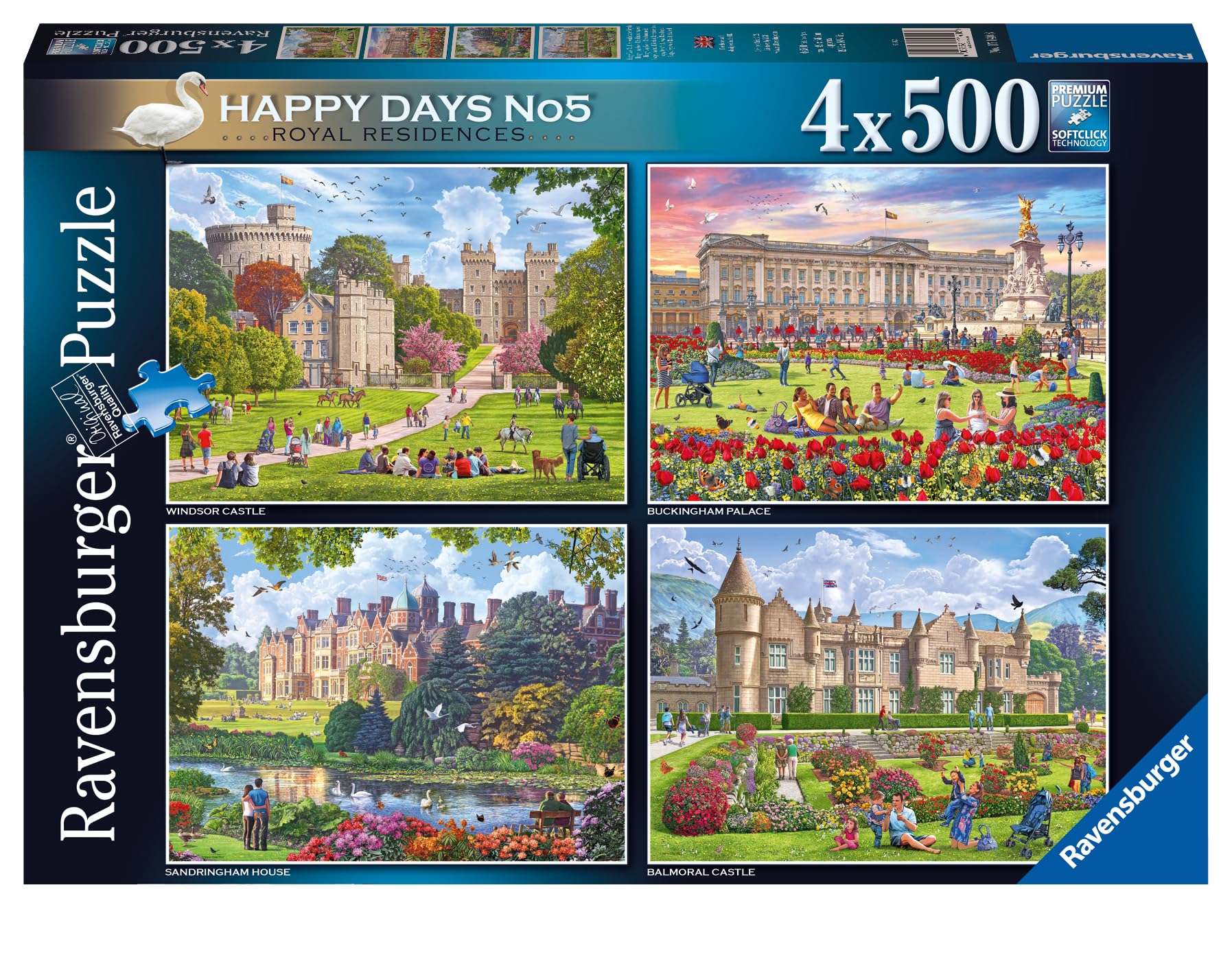 Ravensburger 4 x 500 Happy Days No5 Jigsaw Puzzle - Royal Residences