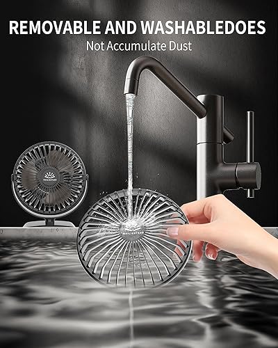 Miniatura 6 de Dp Mini ventilador de escritorio, portátil alimentado por USB con 3 velocidades, silencioso y 360 de frescura giratoria para el hogar, oficina,