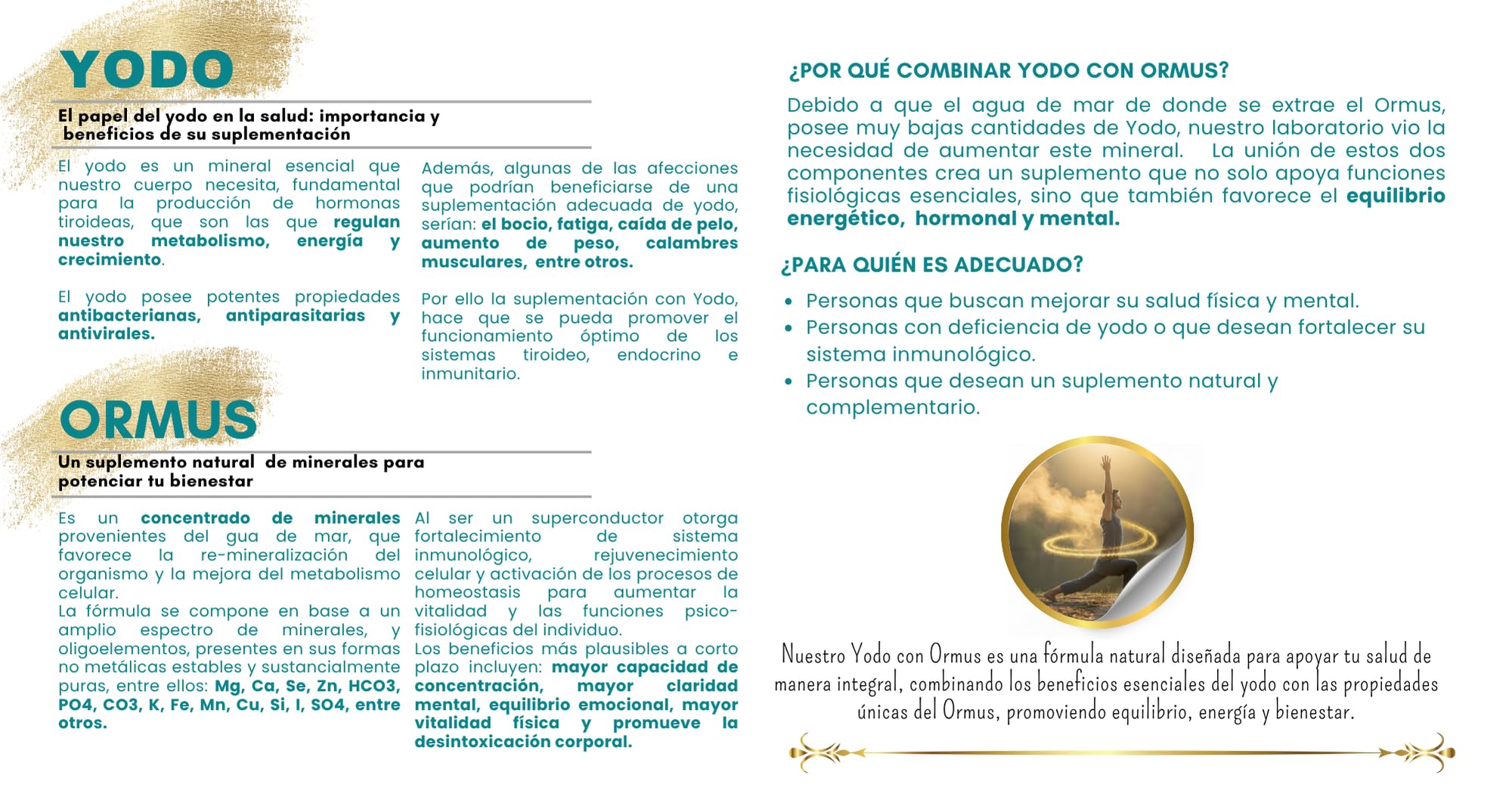 Yodo + Ormus OM Organic Minerals | Suplemento de Minerales Esenciales para Energía y Sistema Inmune | 100% Natural y Bioactivos | Cantidad 250mL