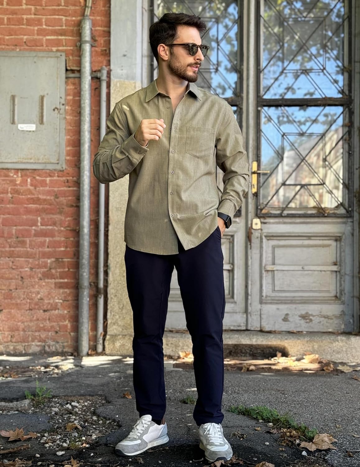 COOFANDY Men's Casual Button Down Shirts Long Sleeve Untucked Shirts Regular Fit Linen Shirt - Image 3