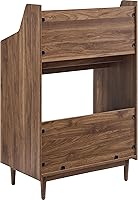 Vista 5 de Crosley Furniture Liam Vinyl Record Storage Stand, Tiered Storage Shelves for Records, Walnut