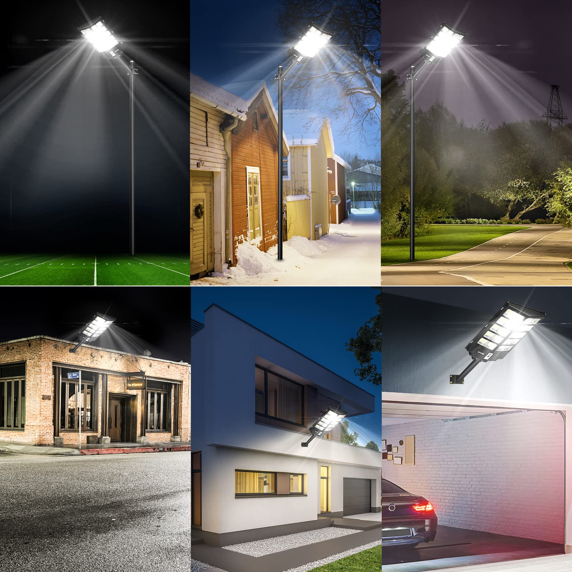 Ofuray Solar Straßenlaterne für Außen, Solarlampen mit Bewegungsmelder, 6500K Superhelle Led Solar Strahler Außen mit Fernbedienung, IP67 Wasserdicht Solarleuchte für Gärten, Garage