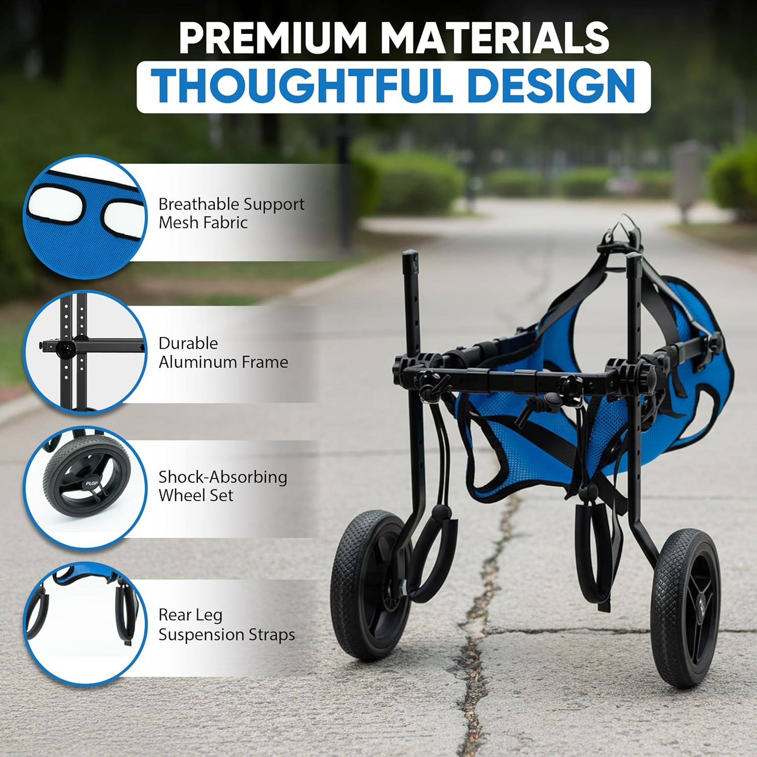 Dog Wheelchair for Back Legs, Dog Wheelchair Cart, Doggy/cat Wheelchairs with Disabled Hind Legs Walking, Mobility Aids for Small Pets Hind Limbs, Dogs Carts with Wheels, Light Weight