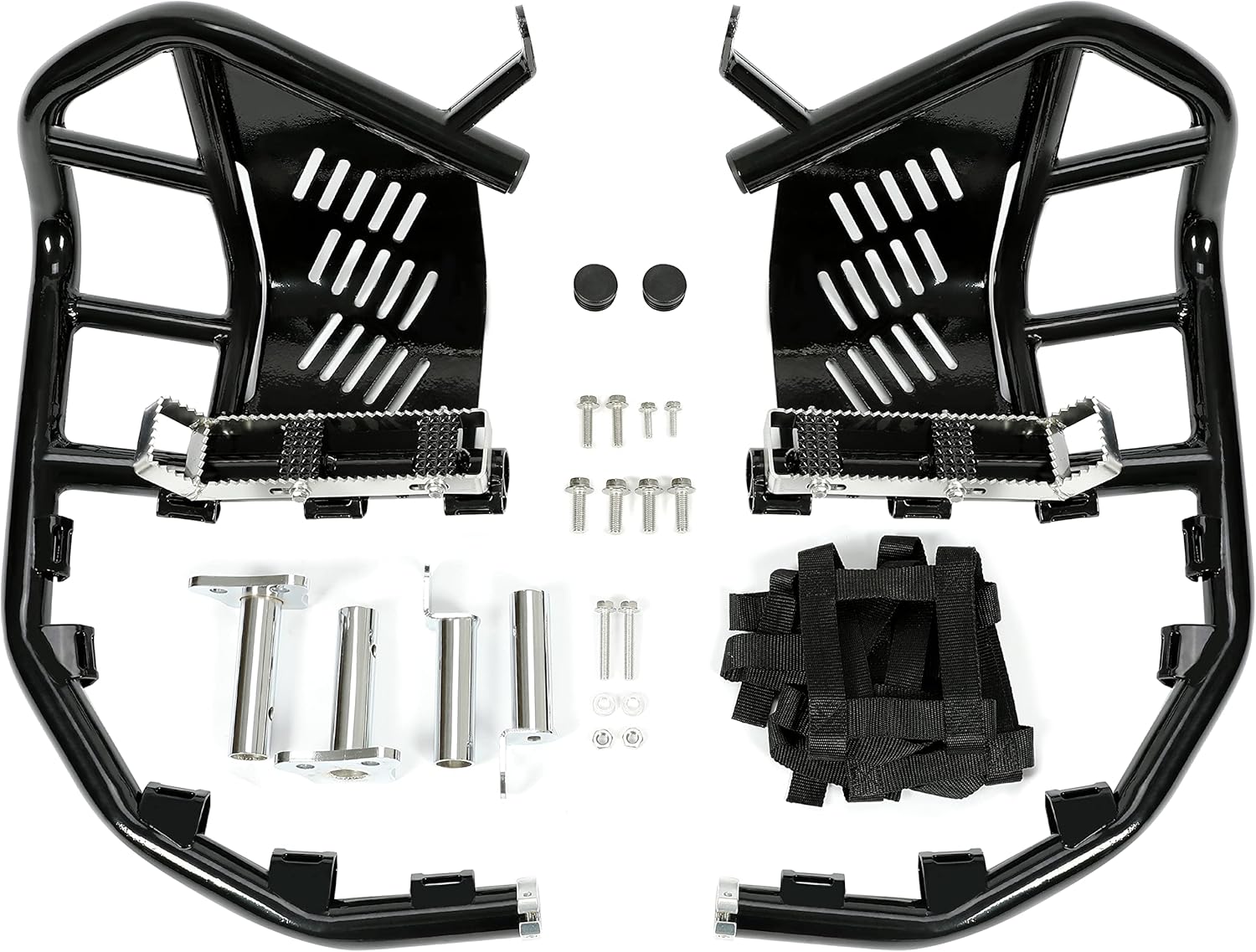 Nerf Bar Aluminum Compatible with All Years Kawasaki KFX 700 ATV Side Step Powder Coated Black