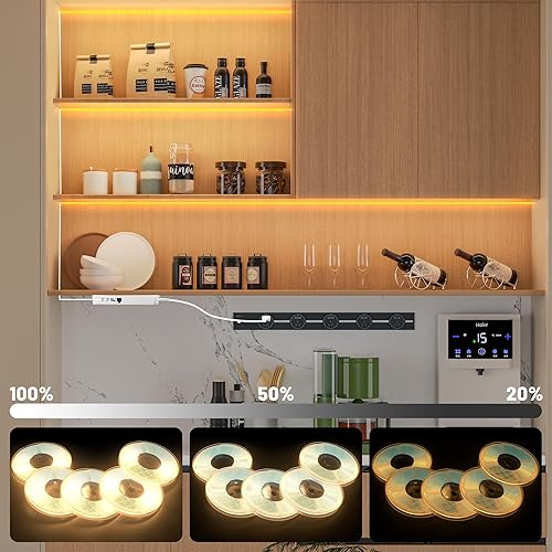 Miniatura 5 de Lichaser Tira de luz LED COB de 6.56 pies, 6 rollos de LED COB flexible de 3000 K para panel acústico y paneles de pared de listones de madera