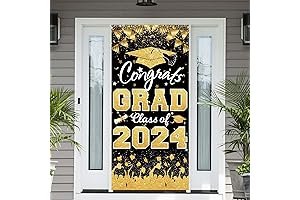 2024 Black & Gold Graduation Congratulatory Banner