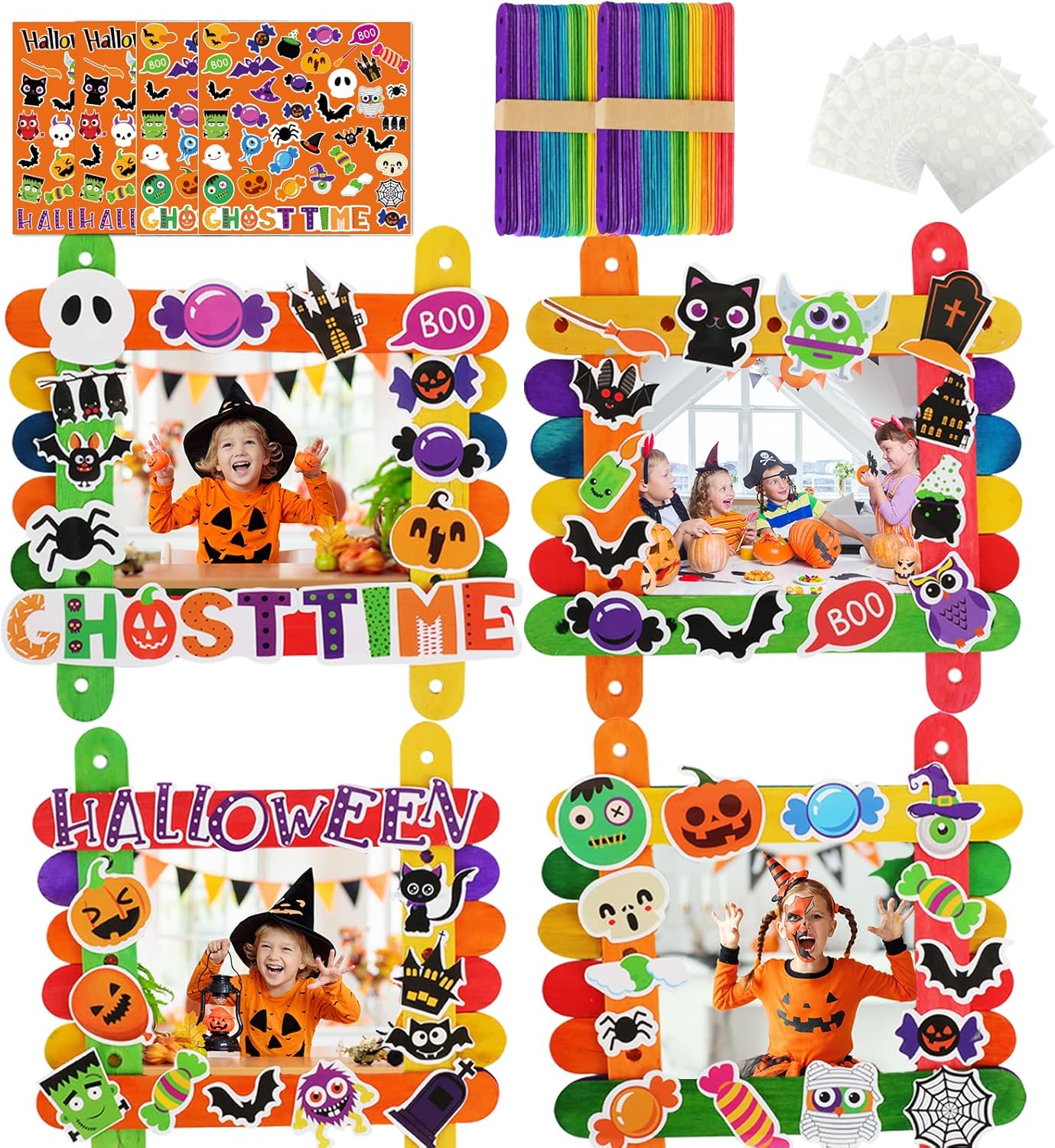 10pcs Halloween Picture Frame Craft Kits for Preschool Kids