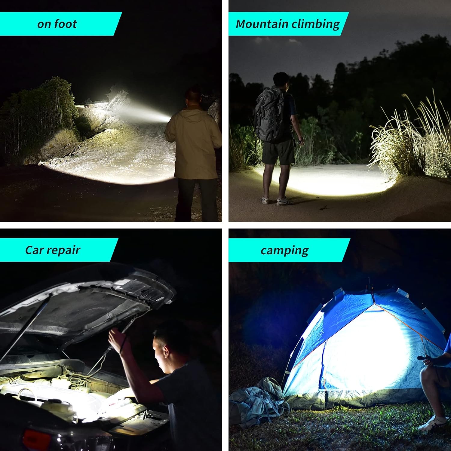 Flashlight Rechargeable Waterproof Tactical Suitable Photo