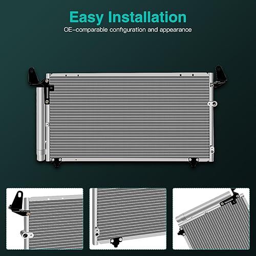 Miniatura 3 de SCITOO Condensador 3395 Condensador de aire acondicionado CA compatible para 2004 para Toyota Tundra 3.4L 2005-2006 para Toyota Tundra 4.0L