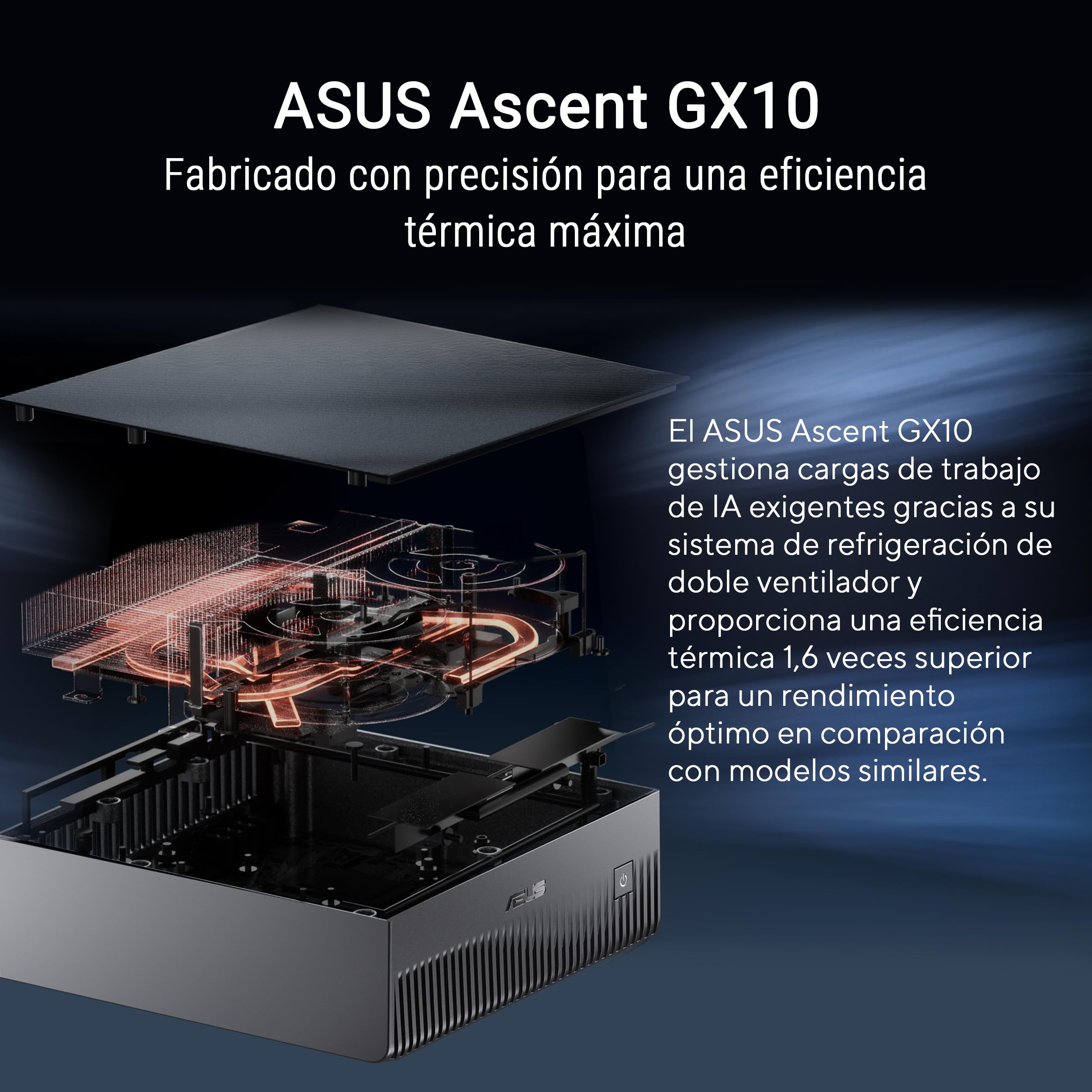 ASUS Ascent GX10 Ordenador de sobremesa 128GB LPDDR5X 1TB SSD NVIDIA GB10 Blackwell GPU