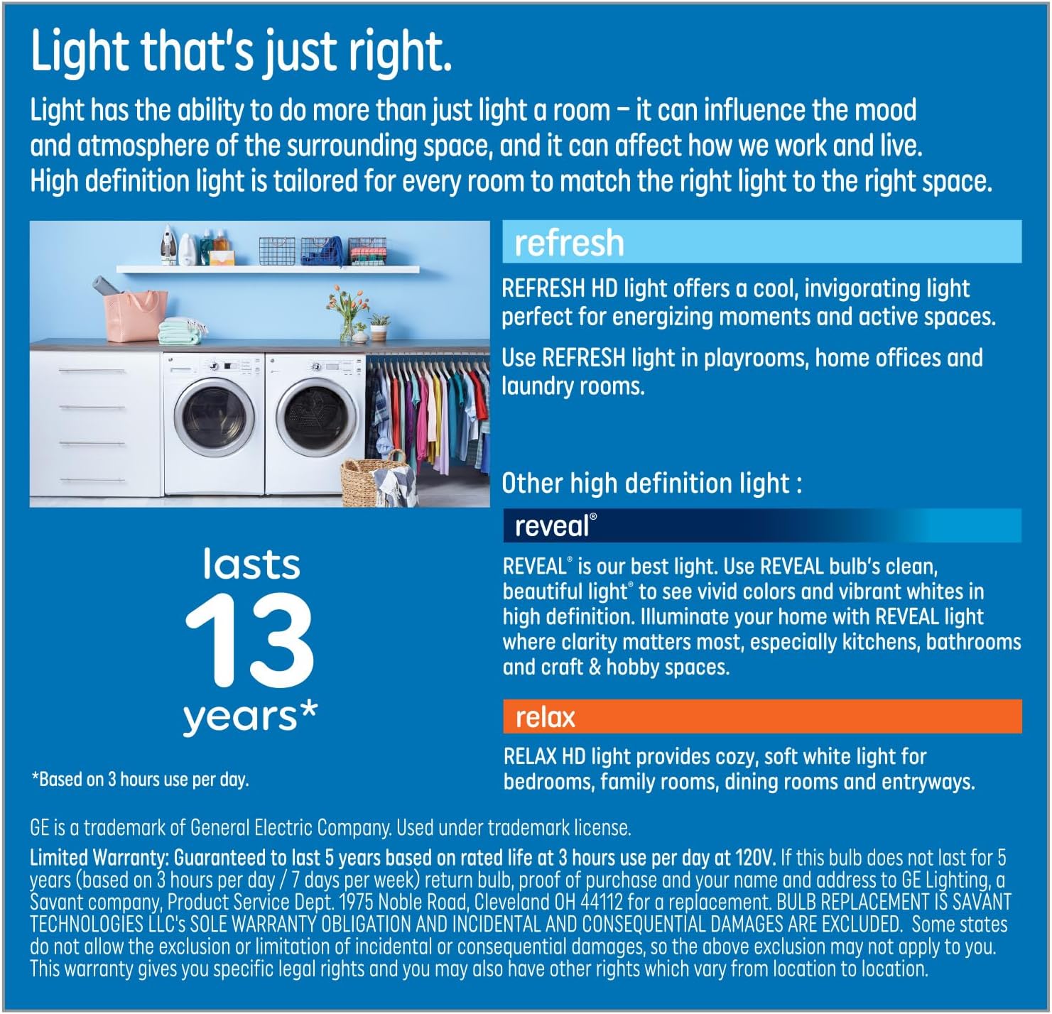 GE Refresh HD LED 60 Watt Replacement, Daylight, A19 General Purpose Bulbs (2 Pack)