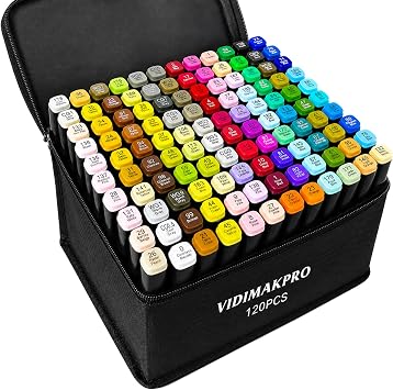 Alcohol Markers 120 Colors, Coloring Markers for Adults Dual Tip