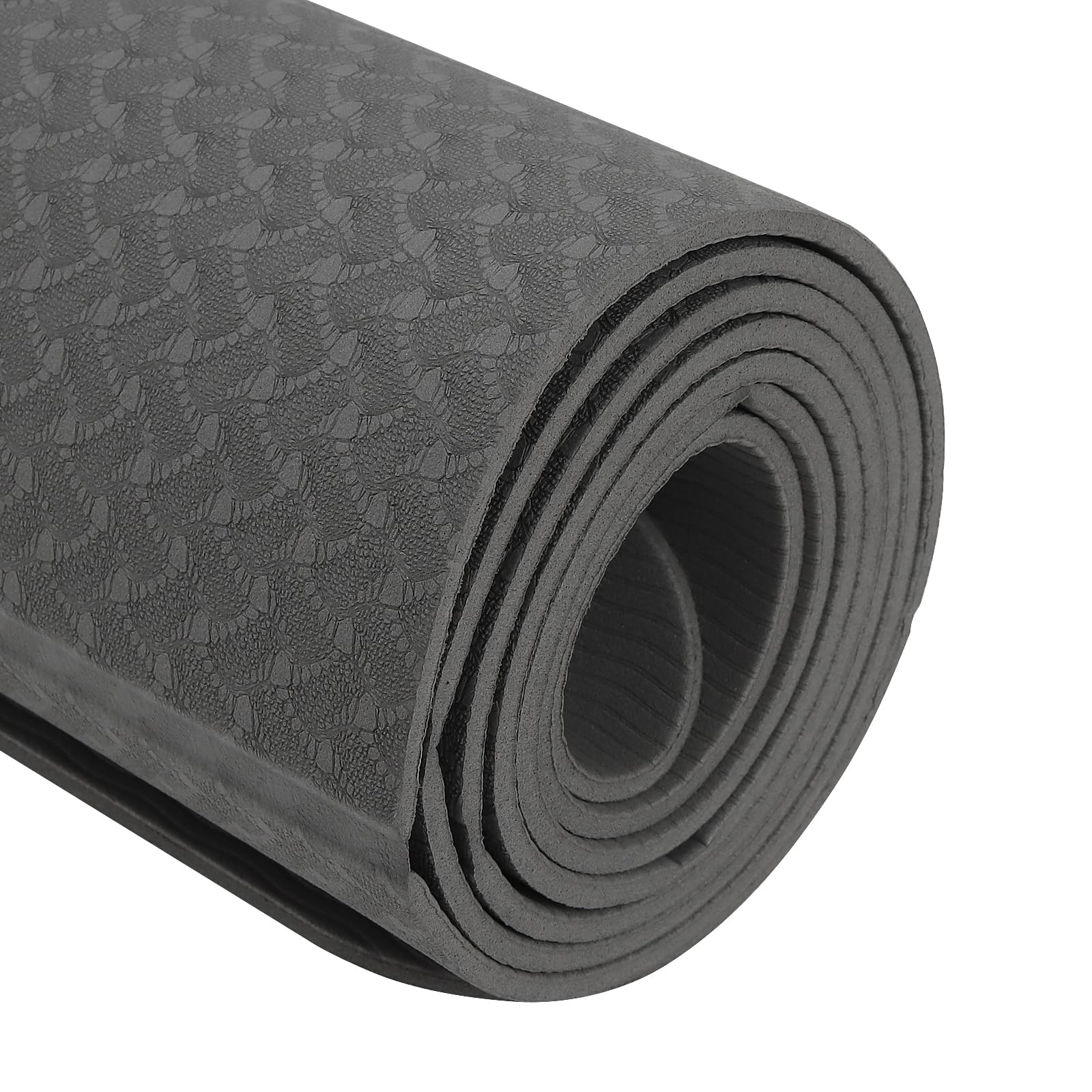 Składana mata ochronna na podłogę, 183 x 61 cm, grubość 4 mm, szara, mata do fitnessu, mata fitness z materiału TPE do sprzętu sportowego, sprzętu fitness, bieżni, maty do jogi