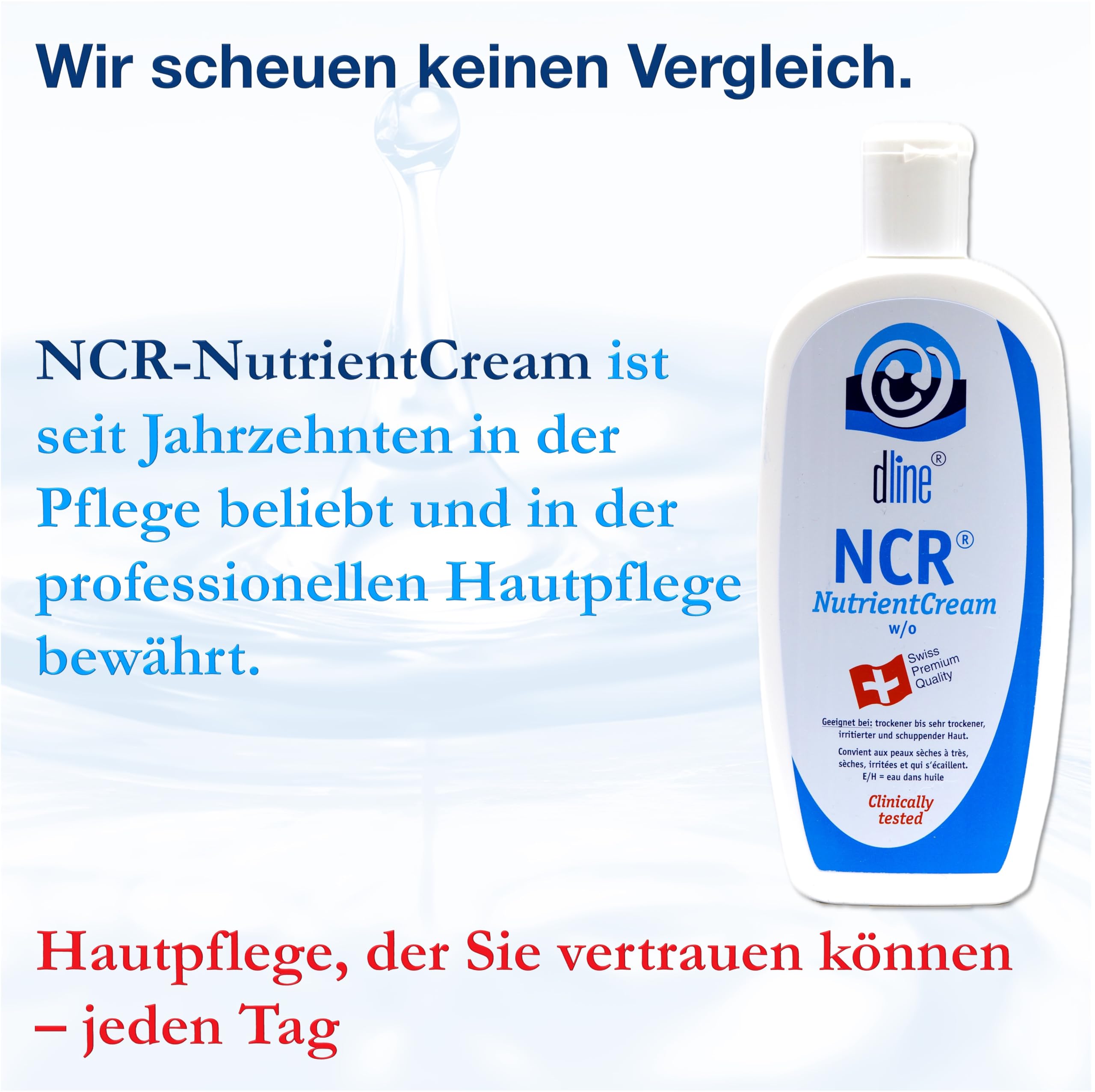 dline NCR-NutrientCream Fettcreme vom Pflegeprofi | 500ml Flasche | Feuchtigkeitscreme für trockene bis sehr trockene Haut | Aloe vera, Bienenwachs, Glycerin, Panthenol, Urea, Jojobaöl, Mandelöl