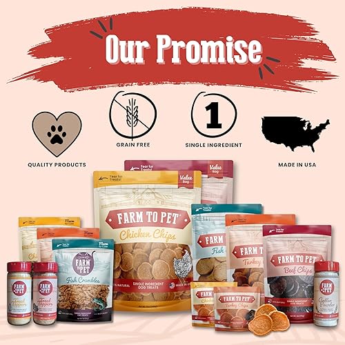 Miniatura 7 de Farm To Pet Golosinas de entrenamiento para perros, golosinas saludables de pavo para perros, 12 onzas, crujientes, de un solo ingrediente, chips de