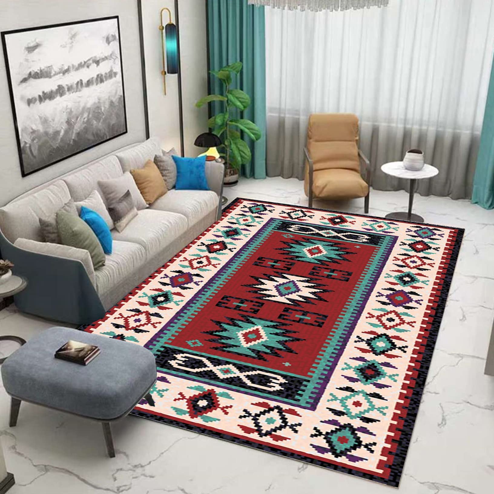 Alfombra Vinílica 60x180cm Moqueta Corredor Antideslizante Lavable Superficie Suave para Silla o Sofá Y Escaleras Interior, B
