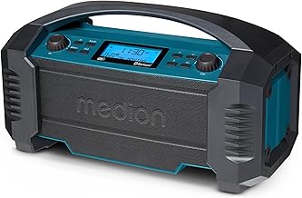 MEDION Life E66050 Building Site Radio, Dab+/Bluetooth Radio, Heavy Duty Portable Radio, Ideal for Camping or Garden, Water Splash Resistant
