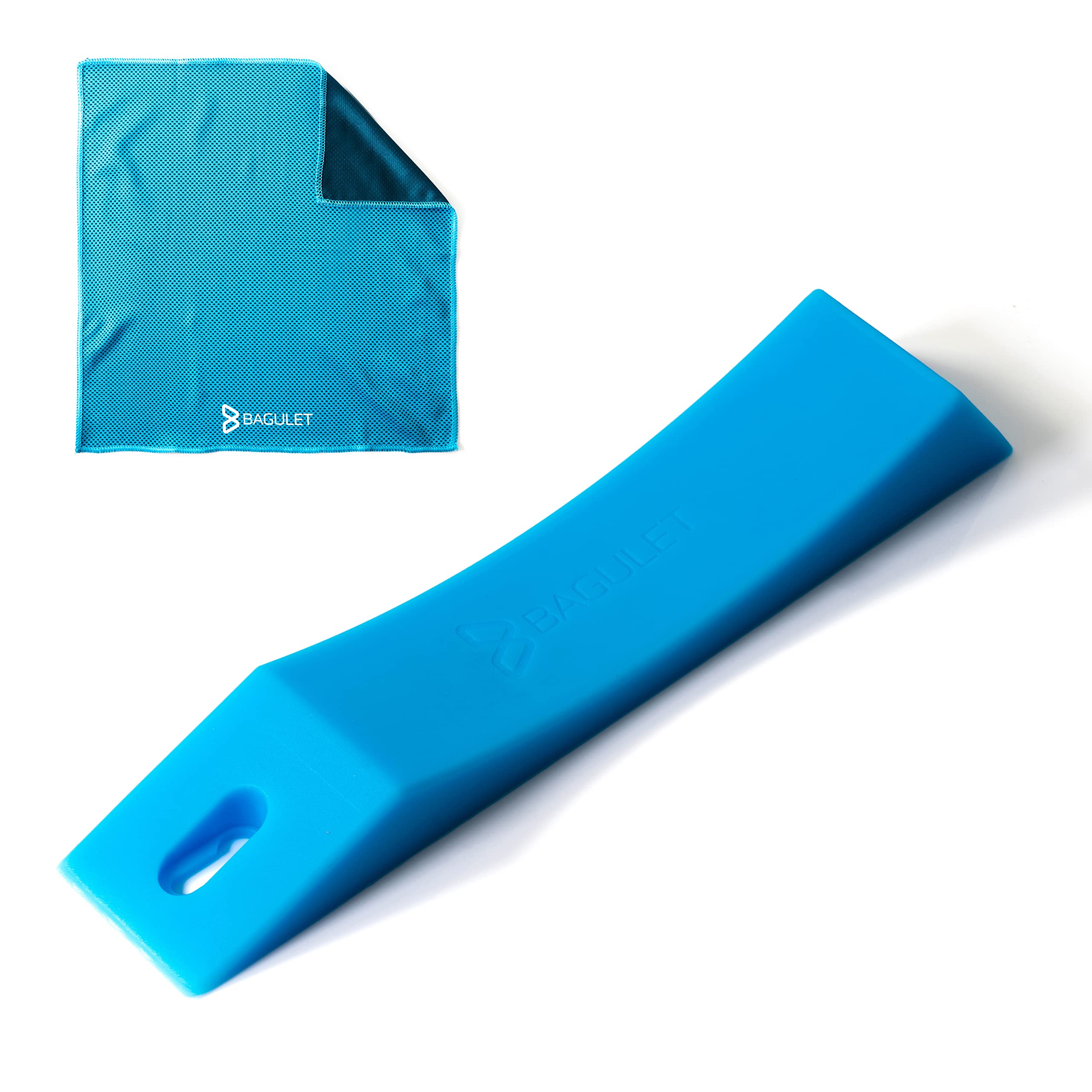 Bagulet Deadlift Jack Alternative - Single Rubber Deadlift Wedge for Weight Lifting Olympic Plate from Gym Floor Platform to Barbell and Conserve Power for Dead Lift Set - Includes Mini Cooling Towel