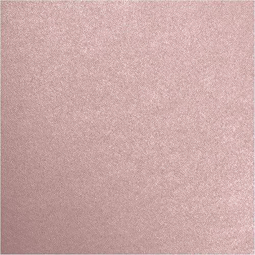 LUXPaper Cartulina de 12 x 12 pulgadas  Rosa brumosa metálica - Sirio Pearl  Cubierta de 111 libras  50 cantidad