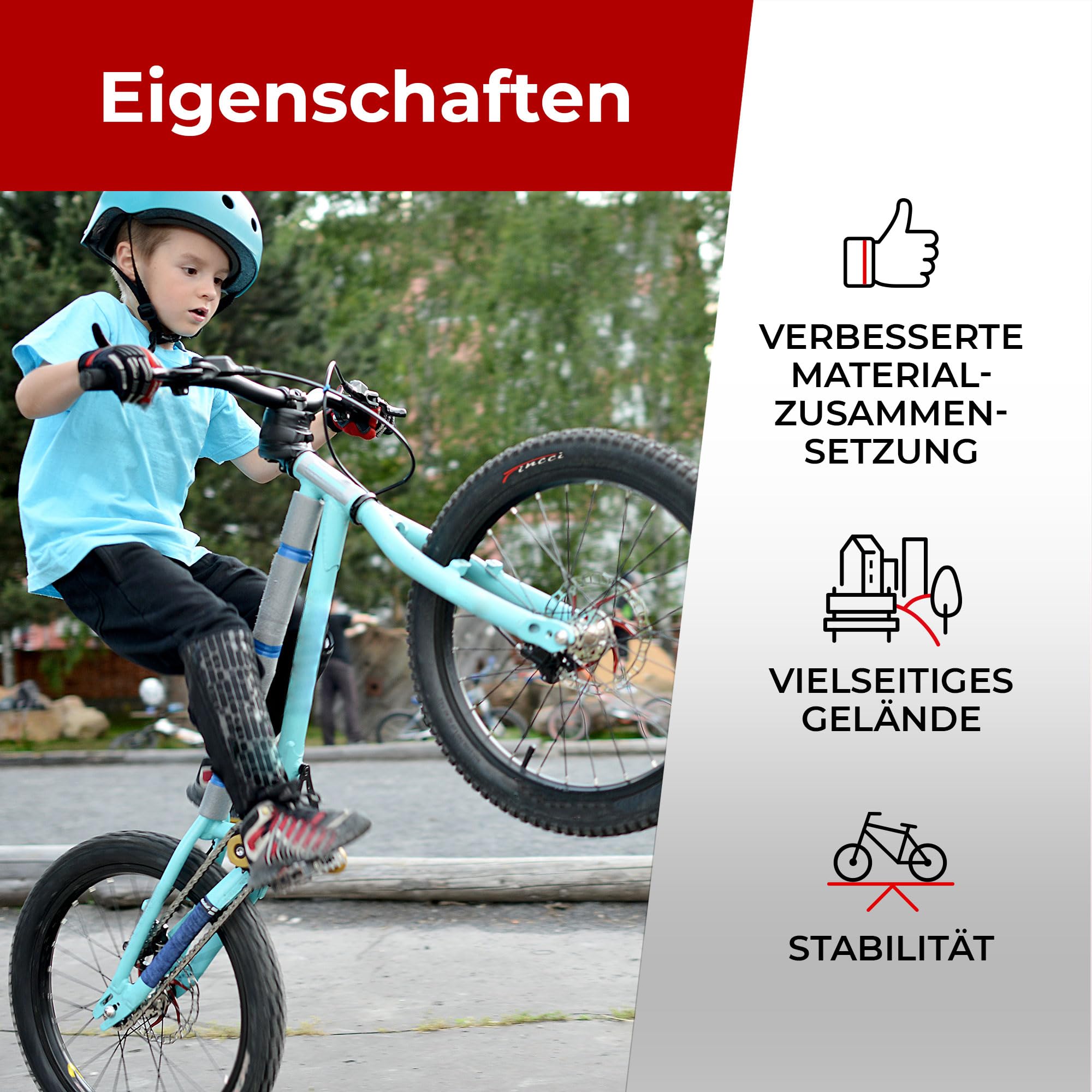 Fincci Fahrradreifen 20 Zoll 20x1.75 Set 2 Reifen 2 Schlaeuche BMX Mantel | Fahrradmantel 20x1.75 47-406 Schwarz 2er Pack mit Schrader Schlauch fuer BMX Kinderfahrrad Dreirad Mountainbike MTB Reifen