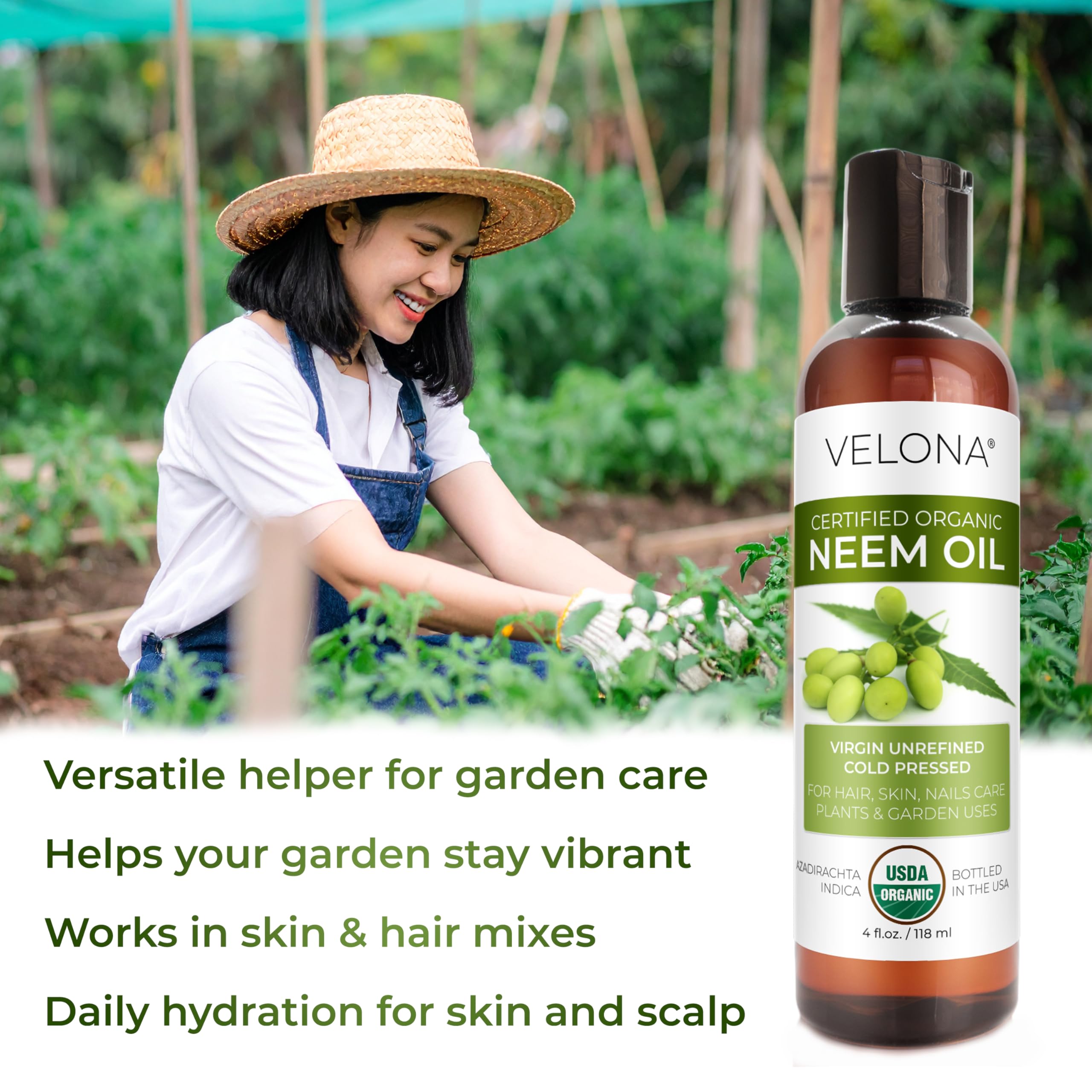 Amazon.com: velona Neem Oil USDA Certified Organic - 4 Fl Oz | 100