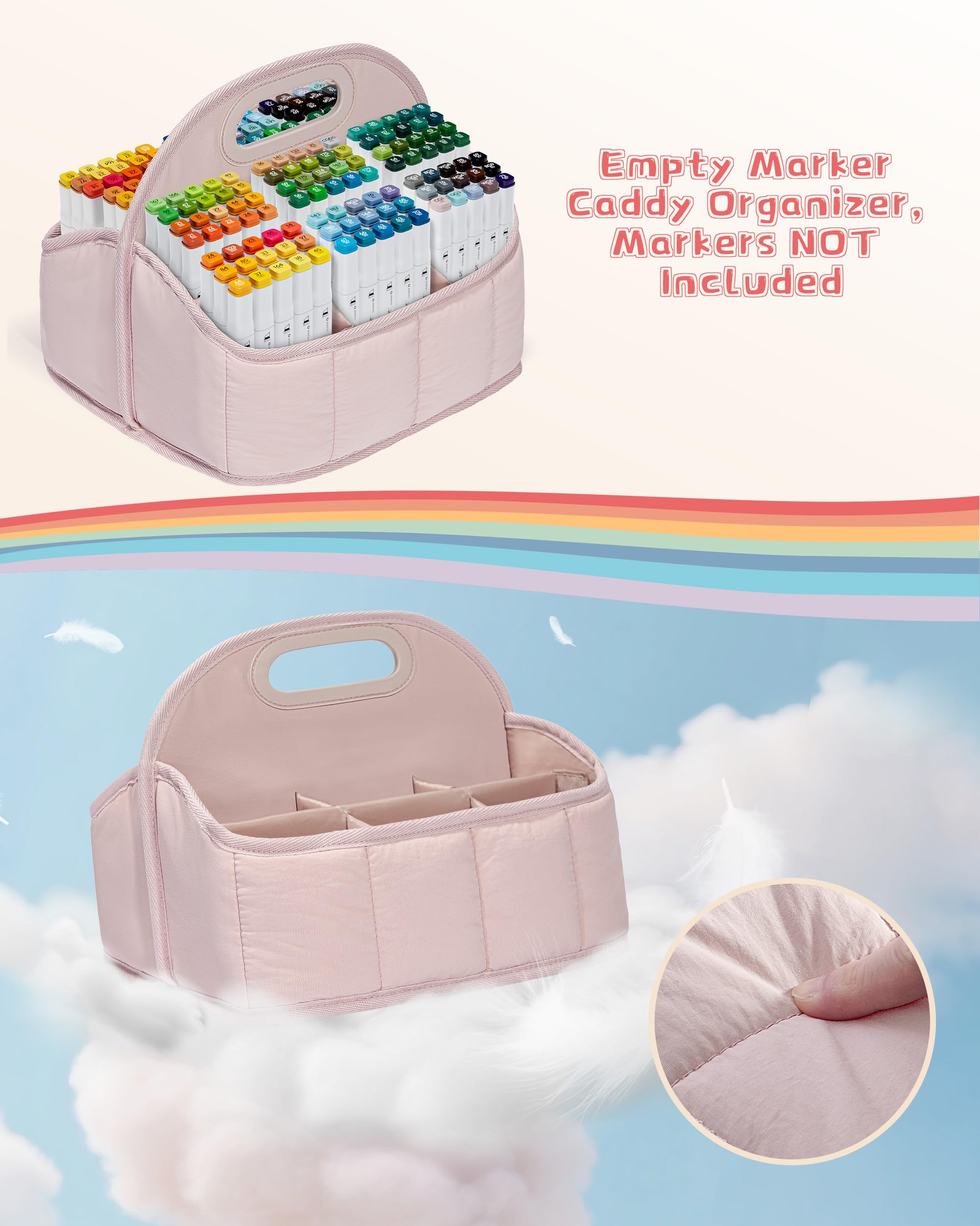 Rexmica Grande Organizer Porta Pennarelli per 210-400 Penne, Scatola Portaoggetti da Viaggio per Artisti Adulti, Custodia Multiuso per Cosmetici, Cucito e Materiali Artistici, Rosa (Solo Borsa)