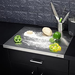 Darkpyro Large Countertop Stainless Steel Chopping Board for Kitchen,Fruit and Vegetable Cutting & Chopping Board (Pack of 1)