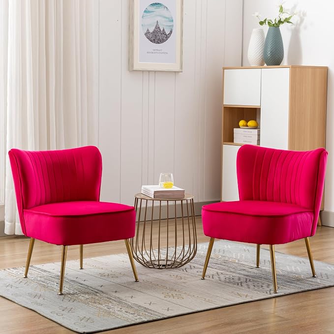 Sillón Terciopelo Diseño Mid Century Patas Doradas miniatura 9