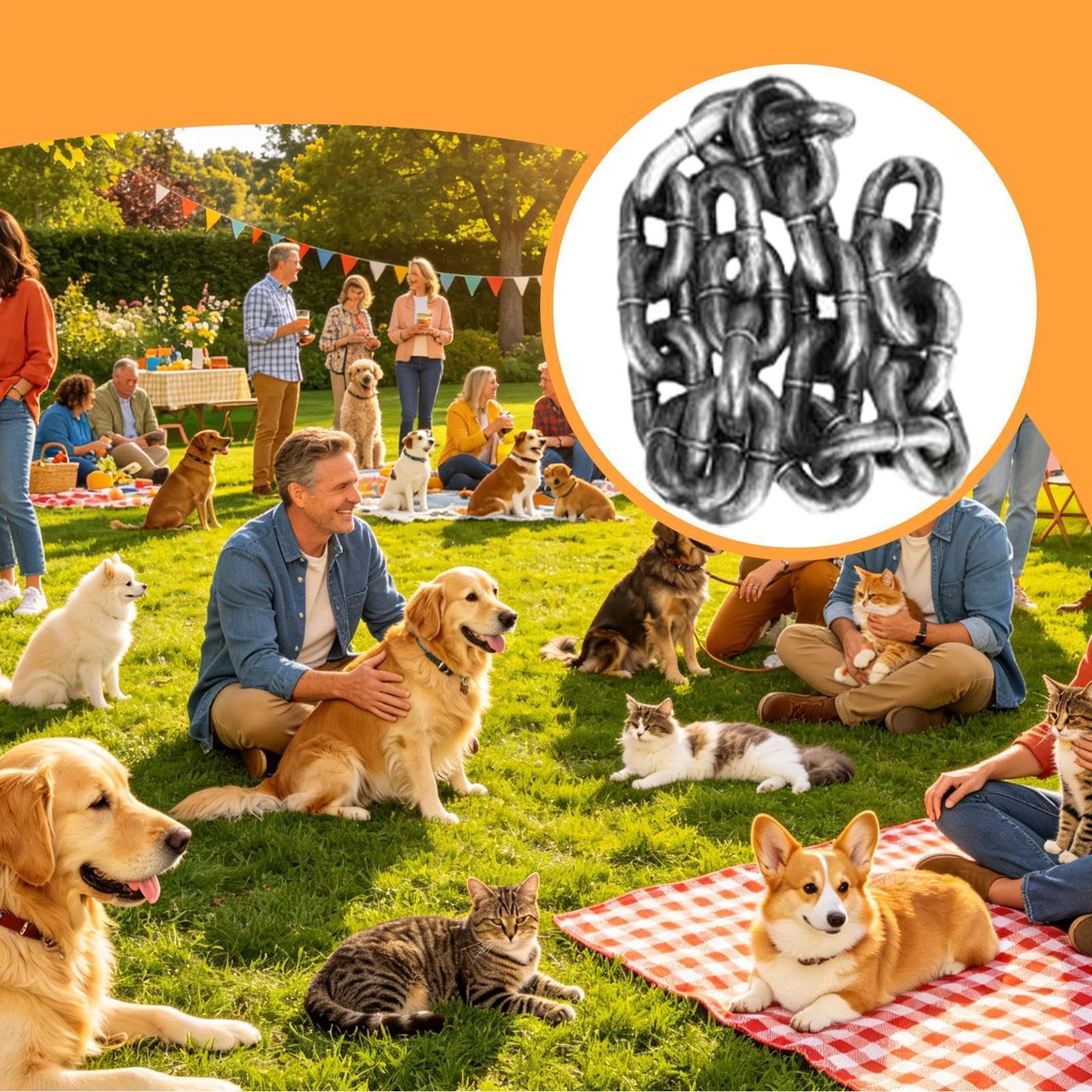 Catena per cani da giardino – guinzaglio per addestramento animali