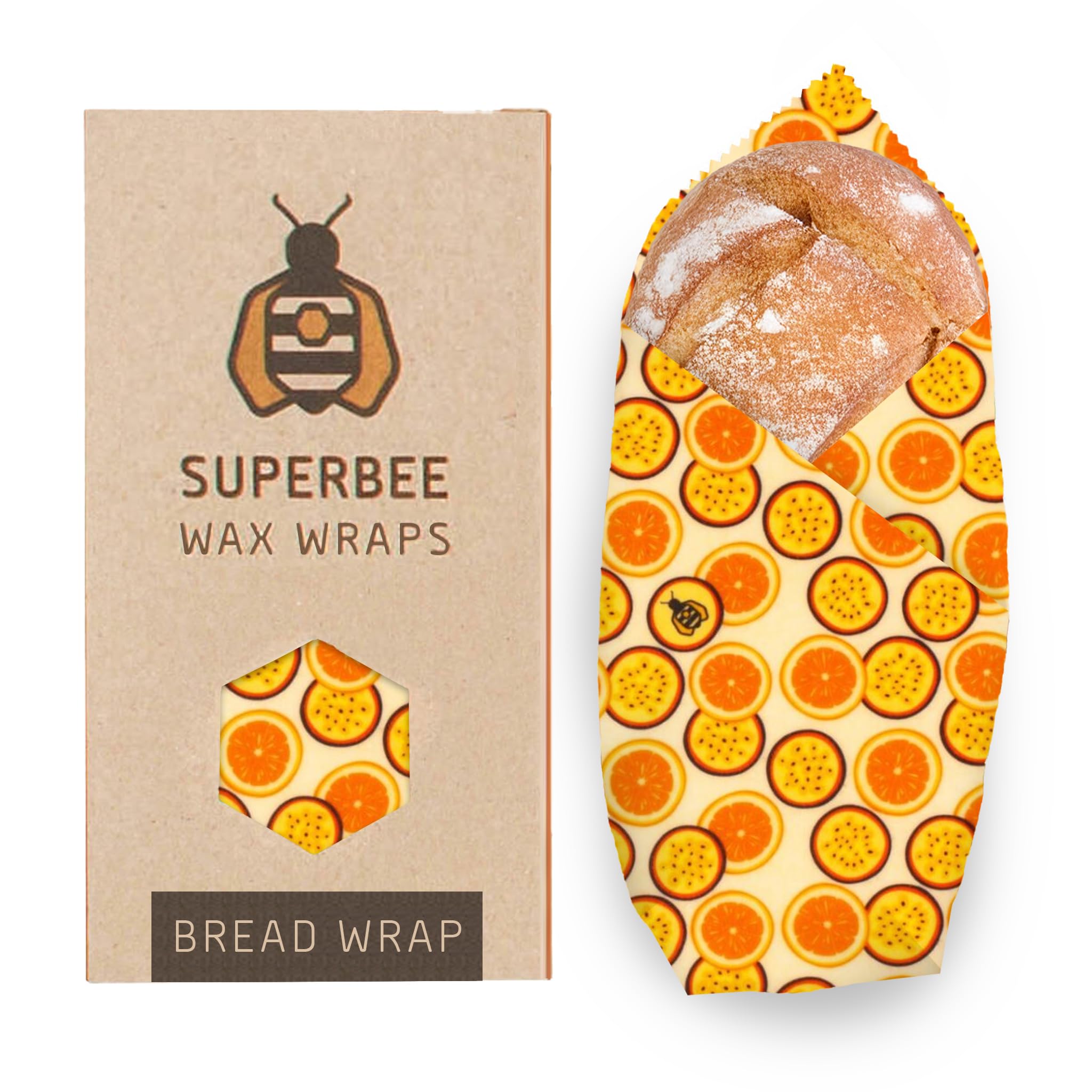 SuperBee Beeswax Bread Wrap XXL 40x50cm – Reusable Food Wrap – Passion — image 1