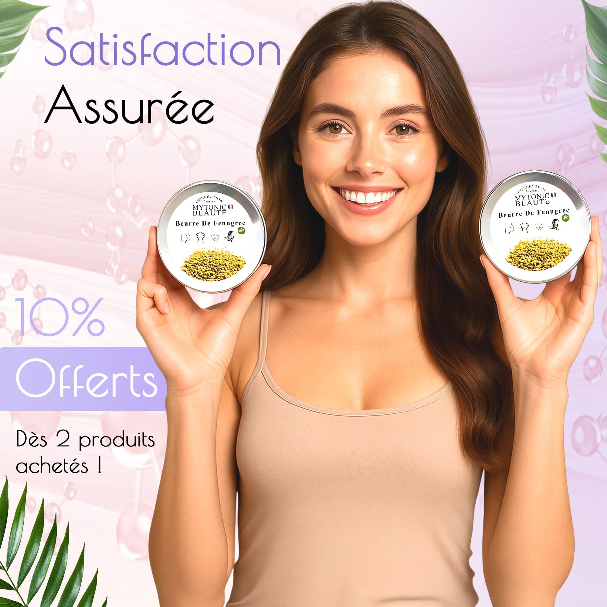Soin Corporel Beurre de Fenugrec Bio pour Poitrine, Fesses, Hanches, Acné, Cheveux et Visage125gr | Hydratant - Nourrissant | Volumisant | Concentré 25% EN PLUS (125g)
