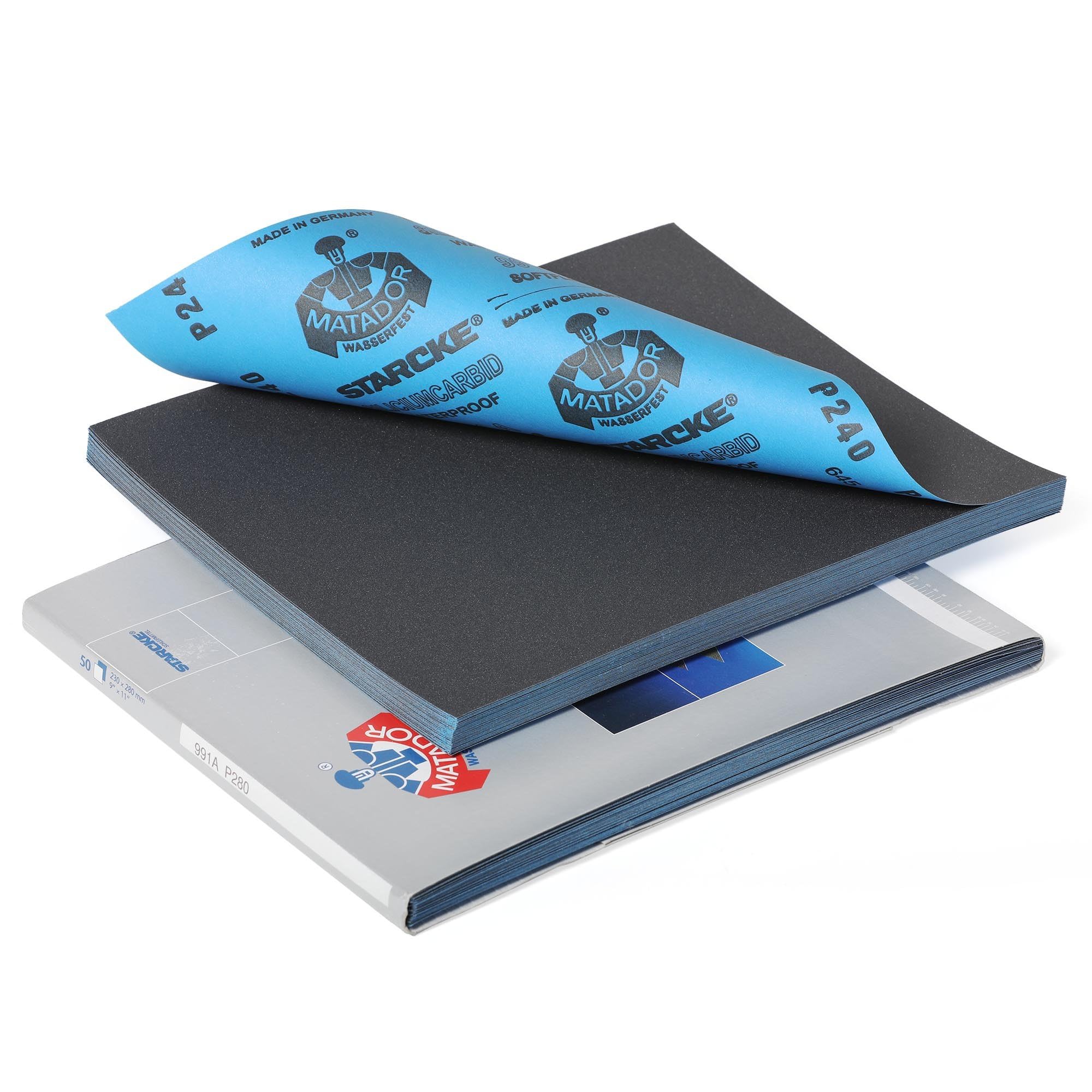 STARCKE 991A Wasserfest Nass Schleifpapier MATADOR | 230 x 280 mm | 50 Stück | Körnung: 600