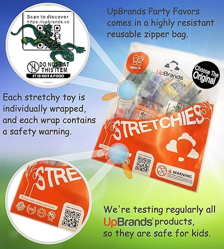 Miniatura 2 de UpBrands Juguetes de lagartos elásticos pintados de 3 pulgadas, 4 modelos, kit para regalos de fiesta de cumpleaños para niños, bolsas de golosinas,