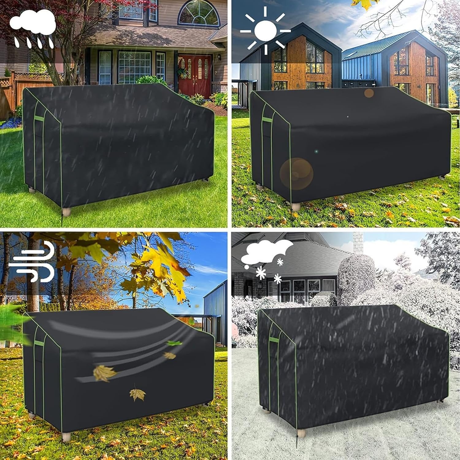 Genérico Outdoor Lovesat Cover: Patio Lovesing Cover, Patio Bench Cover, 2 Seater Weatherproof Protector for Garden