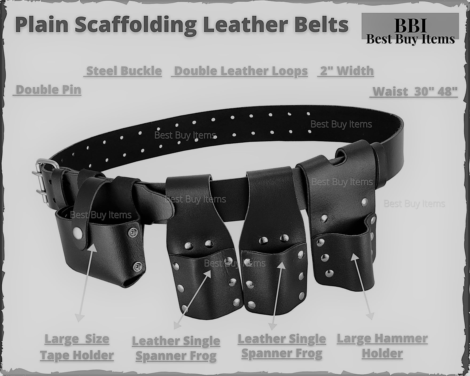 New ponteggi nero Strong Leather Tool Belt top quality UK migliore qualità di vendita offerta