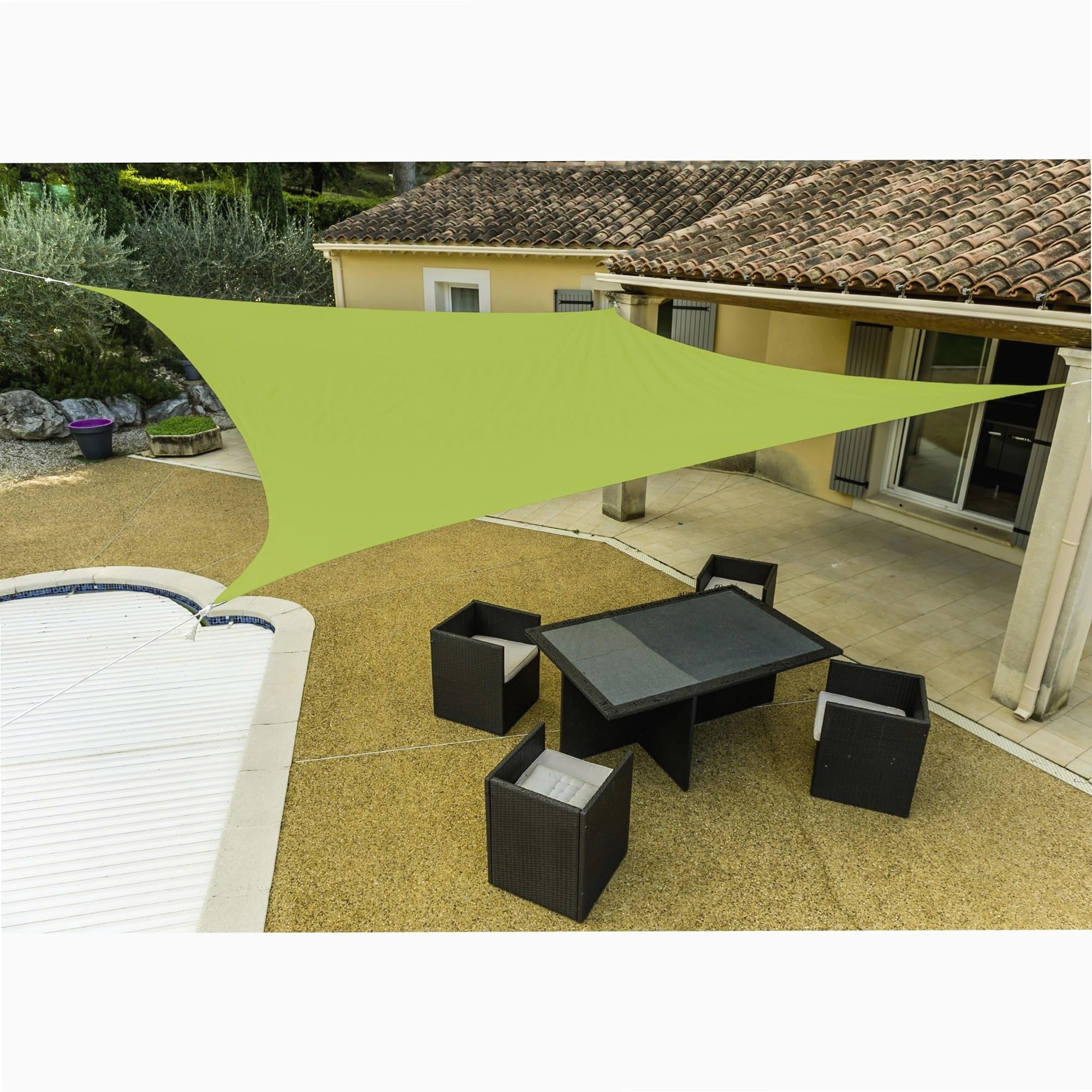 WERKA PRO Voile d'Ombrage Rectangulaire Polyéthylène 4 x 5 m Verte Anis