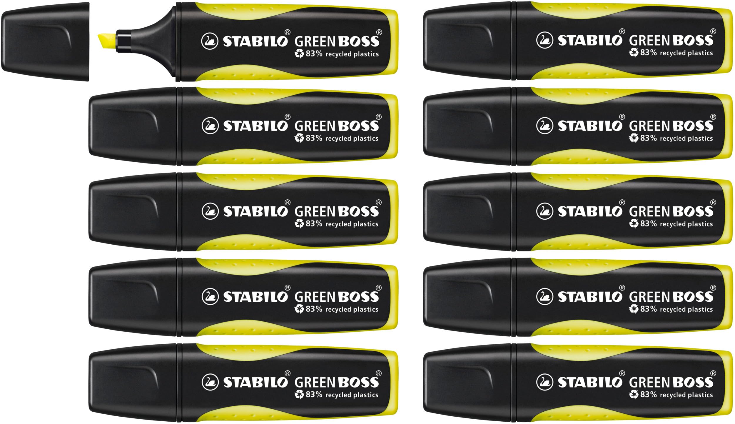 Stabilo Green Boss Highlighter - Yellow / Pack of 10