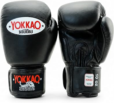 YOKKAO Matrix Breathable Muay Thai Boxing Gloves - Black - 12oz