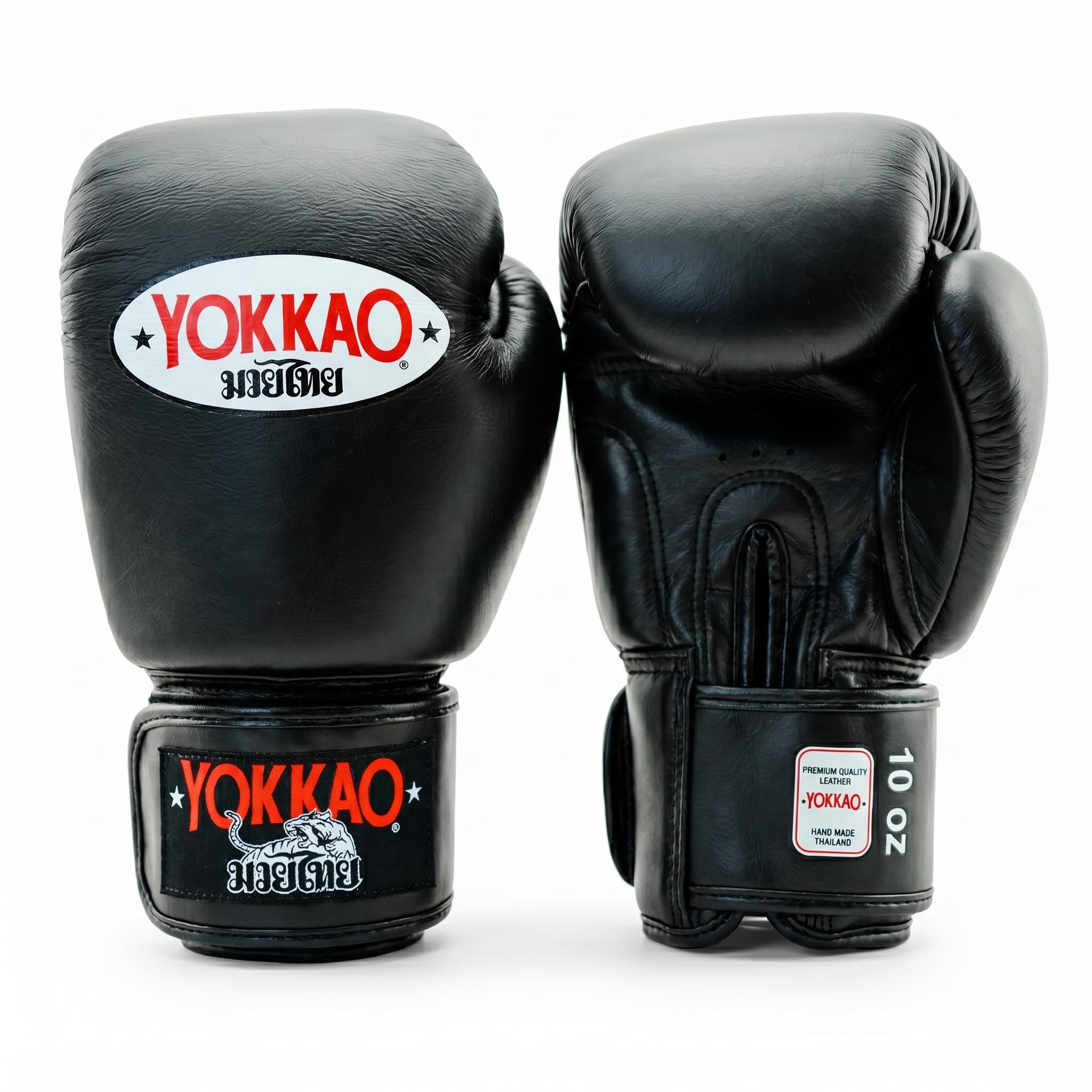 YOKKAO Muay Thai Matrix Schnürhandschuhe für Boxen - Schwarz - 227 g