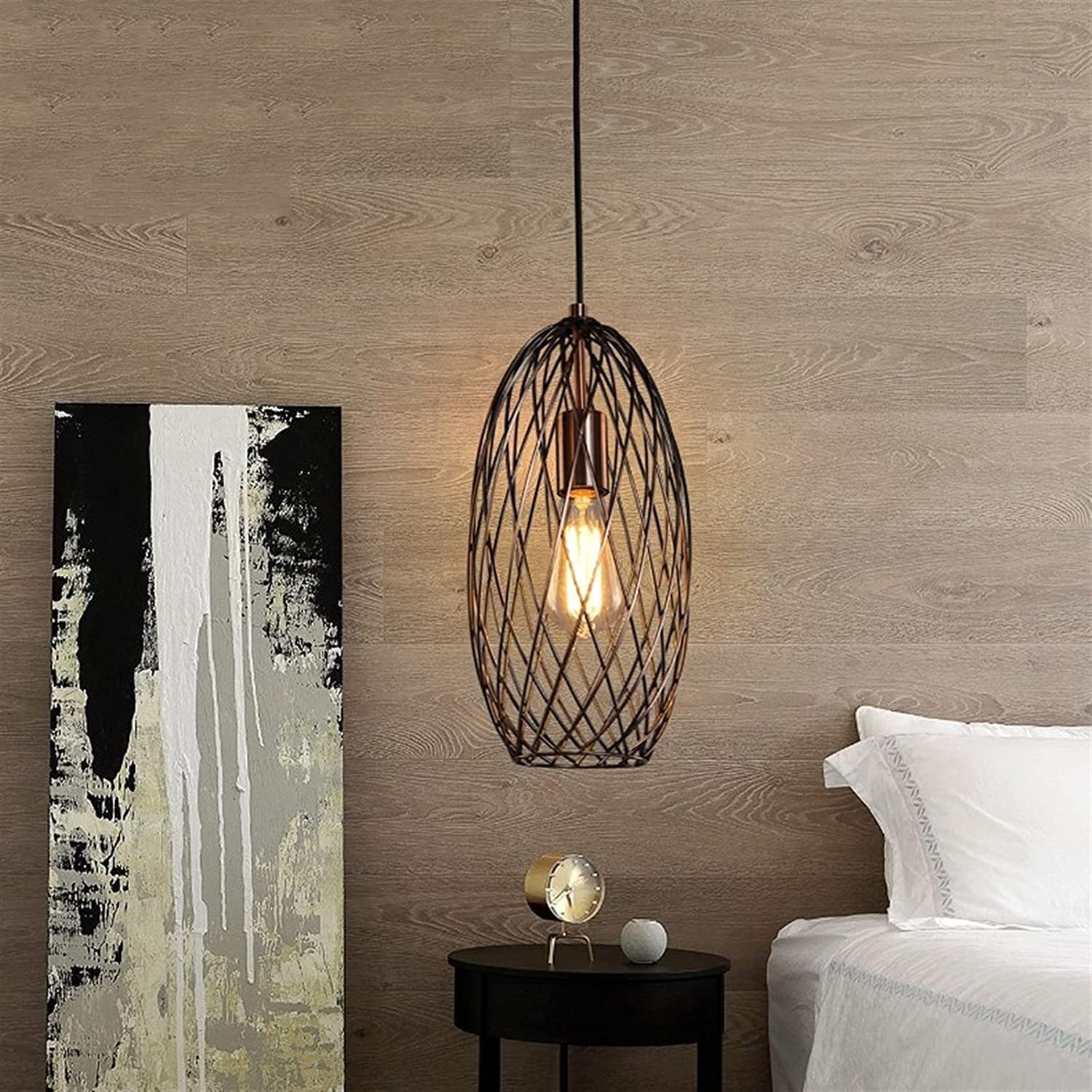 Ceiling Hanging Light, Pendant Lights Oval Cage Pendant Light Retro V-intage Industry Accent Lights Copper Finished Light Ceiling Fitting Lights Chandelier Fixtures Hanging Lamp Lighting Farmhouse Edi