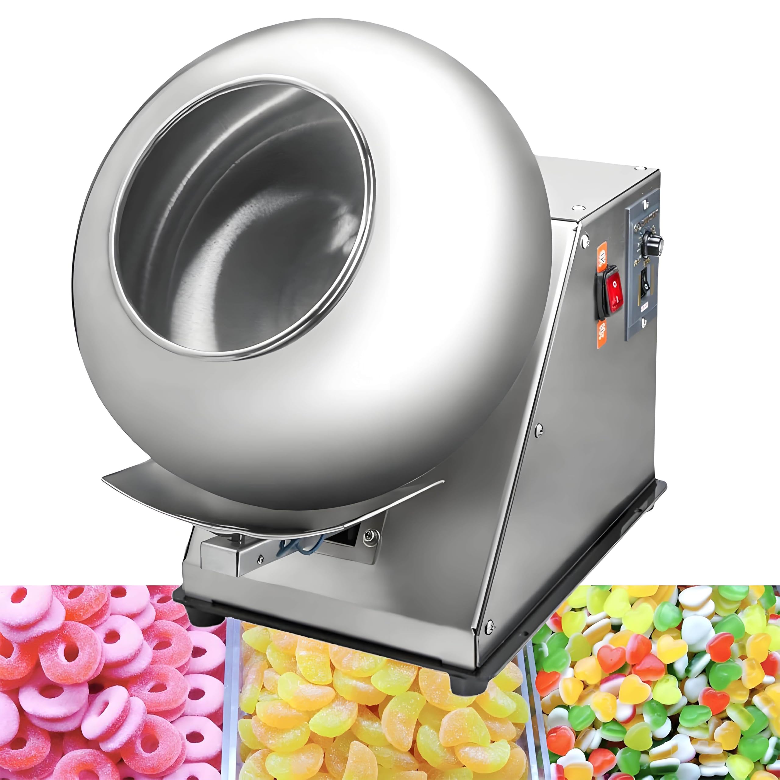 LJLYYDS Small Commercial Mini Chocolate Panning Machine, Sugar Coating Machine Pan Table Top, Coater Sugar Ball Coating Drying Machine for Sugar, Chocolate, Peanut Nut