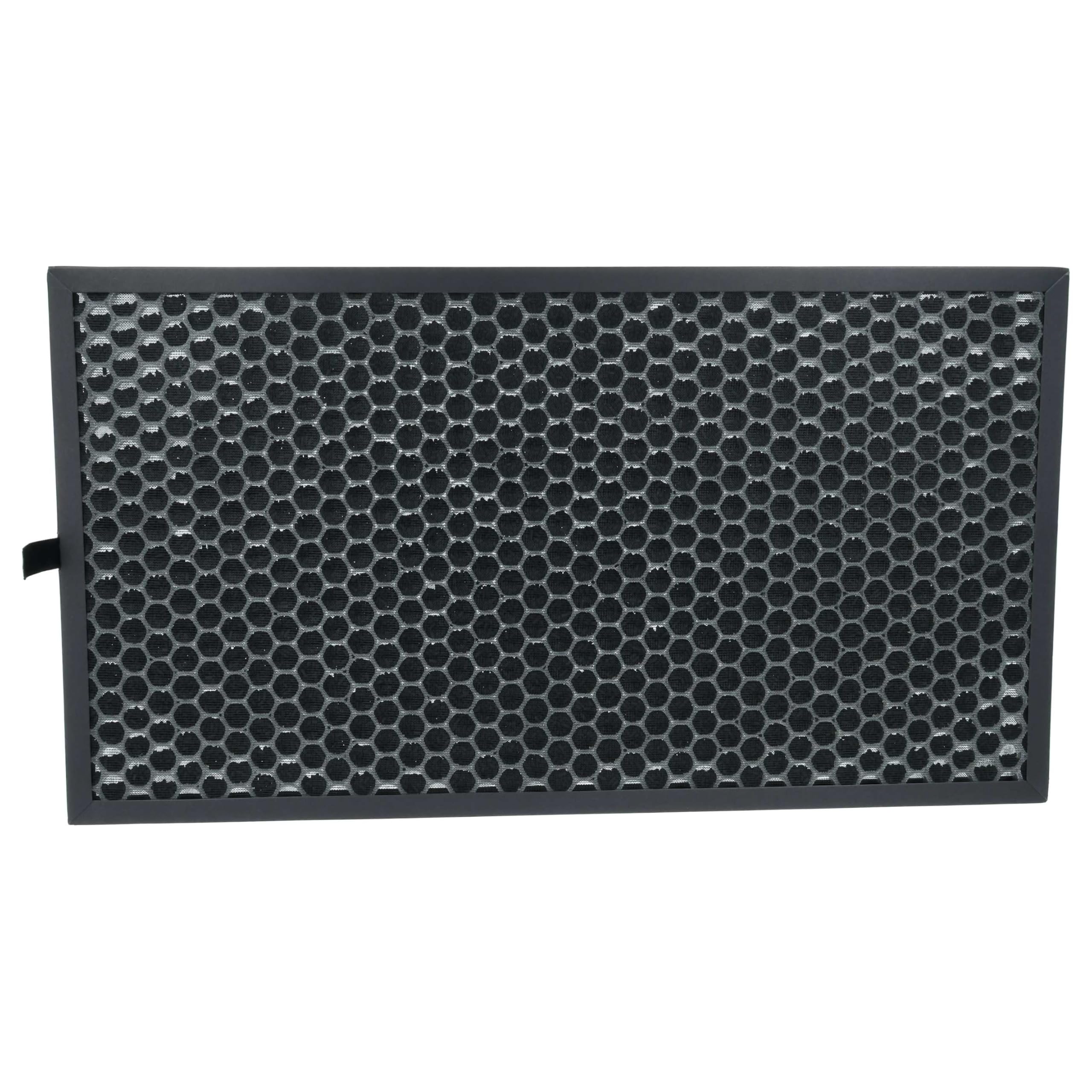 vhbw 3 x filtr z węglem aktywnym kompatybilny z Sharp KC-D60EU-W, KC-G60EUW oczyszczacz powietrza - filtr powietrza czarny