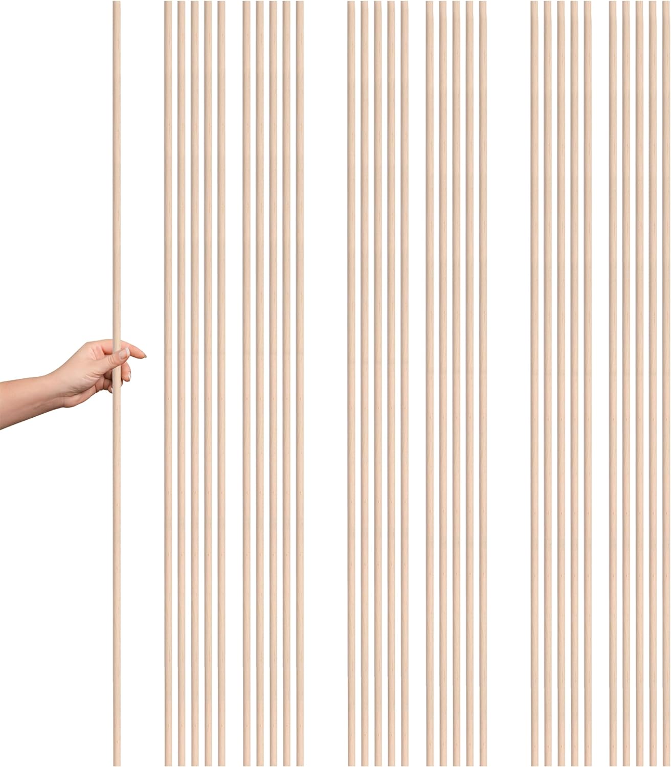 30PCS Bamboo Dowel Rods for Crafts – 3/8 x 36 Inch Dowel Rods Unfinished Wooden Sticks for Crafting Bamboo Long Sticks for DIY Projects